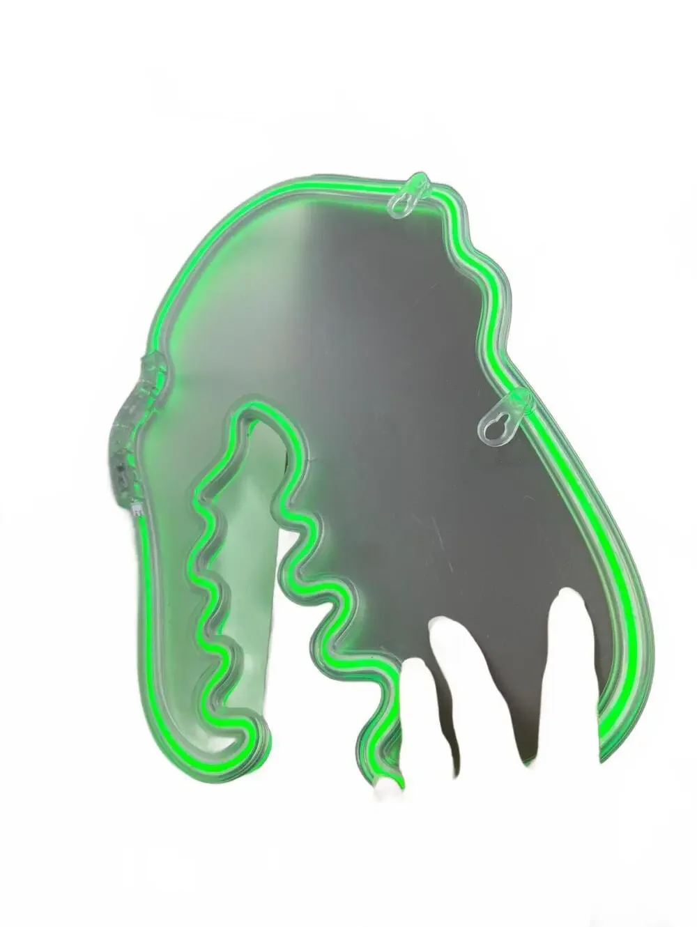 Green Neon Alligator Wall Light